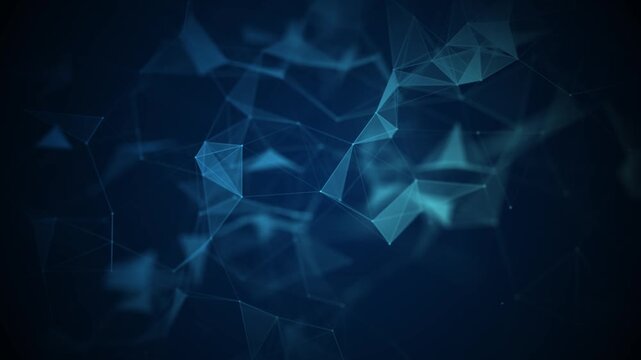 Animation of triangle glowing on blue background.