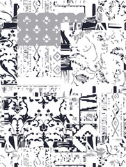 seamless patchwork paisley pattern on background.Seamless patchwork design vector fabric design. Vector graphic tile for interior and clothing fabric or ceramic tiles