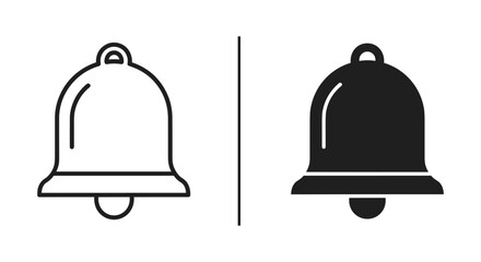 Notification Bell Icons: Outline and Solid Versions