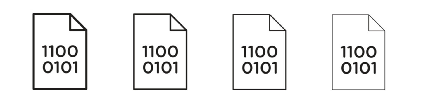 File Binary icon, Set vector logo design templates,