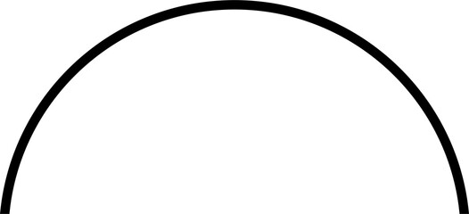 Semicircle Line Black semicircle Abstract line art vector with transparent background
