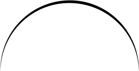 Semicircle Line Black semicircle Abstract line art vector with transparent background