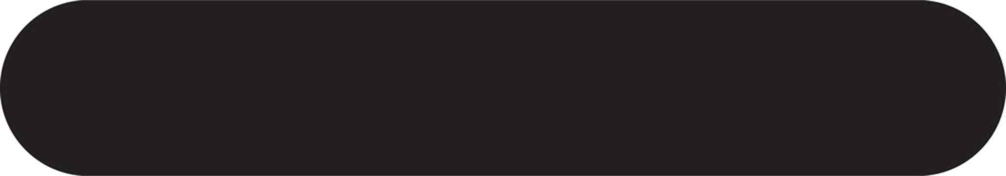 A horizontal black oblong shape with rounded ends, isolated on a white background Rectangle Shape Line Design Element Rectangle shape outline