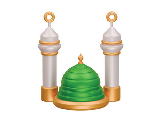 nabawi masjid icon 3d illustration render