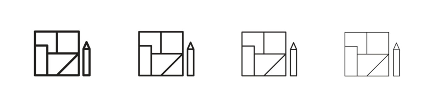 Floor plan icon, Set vector logo design templates,