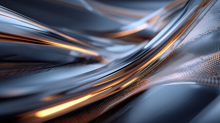 Futuristic artistic design with metallic surfaces modern interface elements highly realistic rendering smooth gradients and refined textures visually striking composition for technology concepts