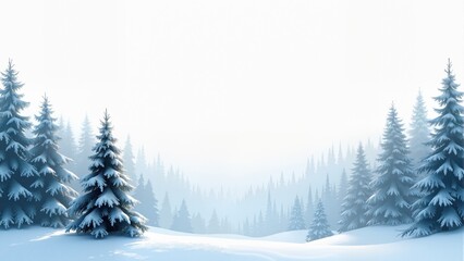 abstract winter landscape fir border christmas tree isolated on transparent vector illustration EPS10