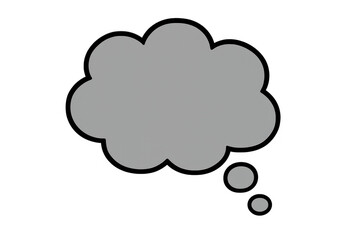 Thought bubble icon showing a grey cloud shape with an outline and three small circles, ideal for displaying ideas