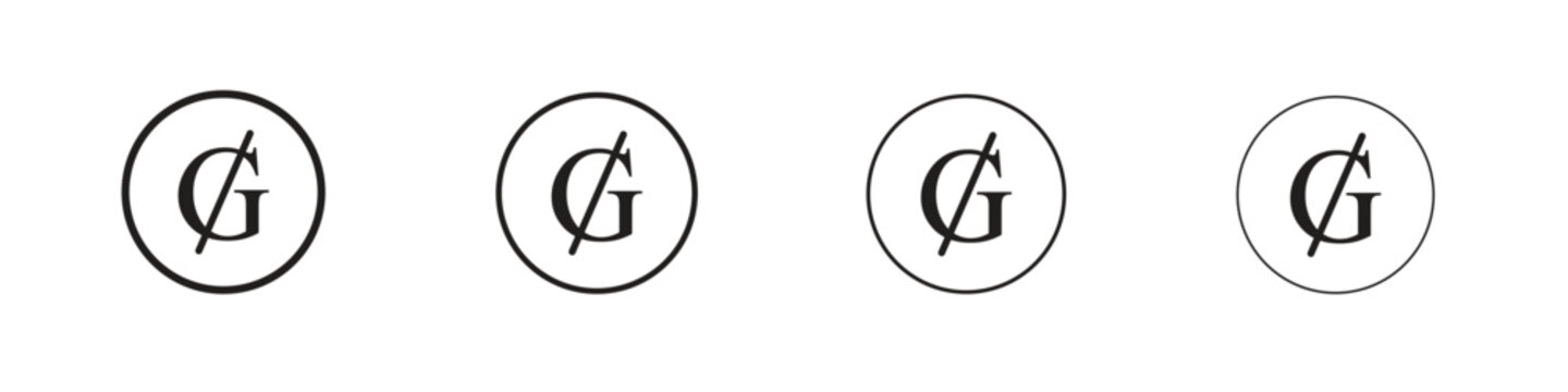 Guarani sign icon, Set vector logo design templates,