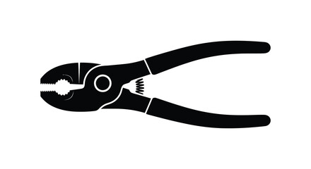 Obraz premium Pliers tool illustration close up view of hand tool silhouette