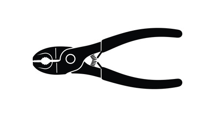 Pliers tool illustration for construction and repair projects silhouette