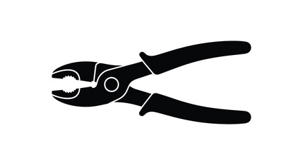 Pliers tool silhouette black and white graphic for construction and repair silhouette