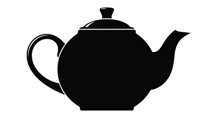 Elegant teapot silhouette on white background for tea time designs silhouette