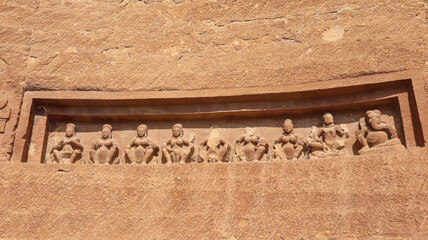 India, Uttar Pradesh, Lalitpur, Ancient Carvings of Hindu Deities of Ancient Siddha Caves, it Dated Back in 8th Century Near Deogarh.