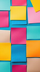 Fototapeta premium Colorful Sticky Notes on Blue Background for Creativity