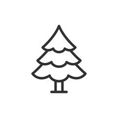 Fototapeta premium Pine tree, linear icon. Christmas tree. Forest nature and ecology. Line with editable stroke.