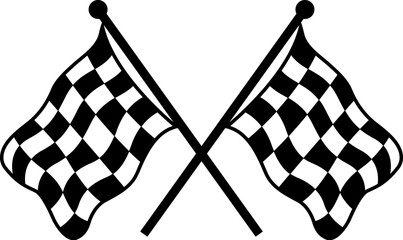 Naklejka premium Crossed checkered flags a illustration for racing events isolated on white background