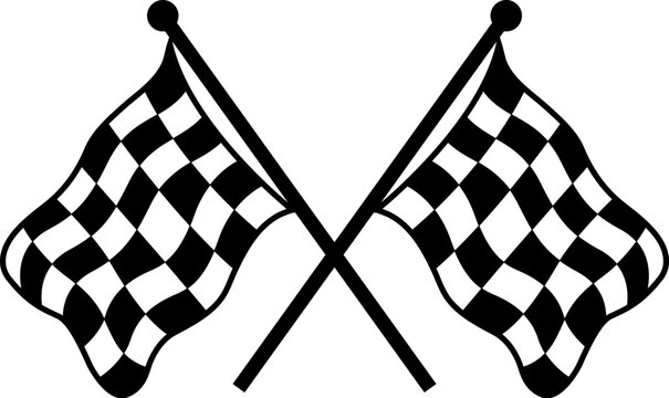 Crossed checkered flags a illustration for racing events isolated on white background - Powered by Adobe
