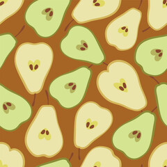 Caramel Pears Retro background pattern print. Ideal for original decorations. Perfect for fabric, wallpaper, wrapping, scrapbooking and stationery. Surface pattern design.
