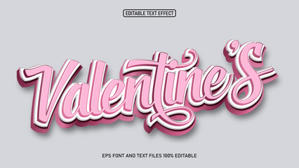 Valentines 3D style Editable text effect 