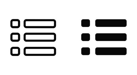 Obraz premium Minimalist UI List and Menu Icons - Outline and Filled Versions
