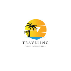 Travel agency logo icon vector template design 