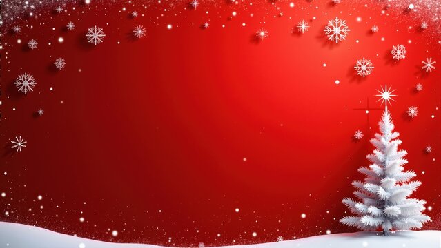 Christmas red background with snowflakes frame and Christmas tre
- Powered by Adobe