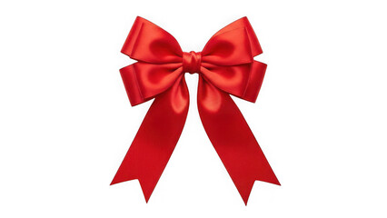 Elegant vibrant red satin gift bow, perfect for festive decor