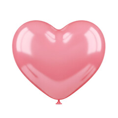 Glossy 3D Render of a Perfect Pink Valentine's Balloon with a Smooth, Reflective Surface.