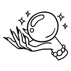 Magic crystal ball hand stroke