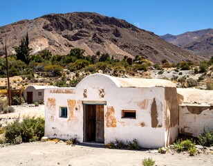 Rustic charm old building against scenic mountain backdrop in Purmamarca