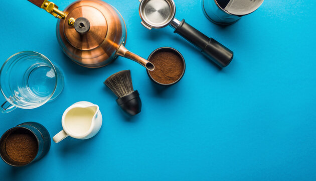 Elevate your coffee ritual with this stylish collection of brewing essentials ready to make delicious espresso - Powered by Adobe