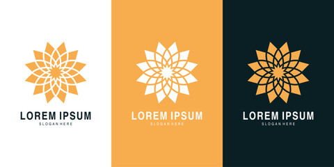 Elegant geometric mandala star logo design