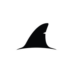 Fototapeta premium Shark fin silhouette icon vector flat design.