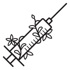 Flowery needle syringe stroke