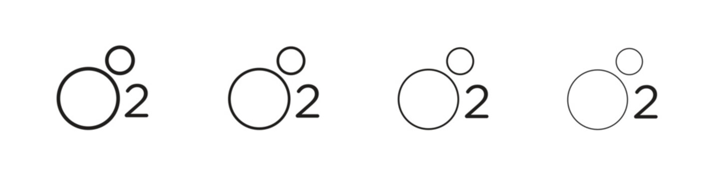 Oxygen O2 icon, Set vector logo design templates,