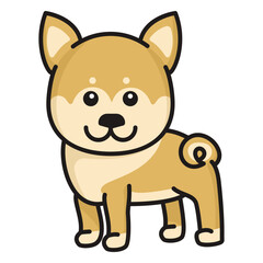 Cute shiba colored