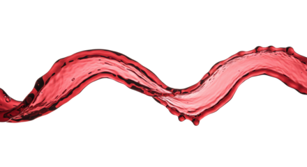 explosive wave of red bordeaux wine, hyper-detailed macro shot, frozen motion, brilliant rim lighting, isolated on a transparent background with copy space, perfect for luxury beverage advertising