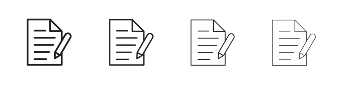 Registration paper icon, Set vector logo design templates,