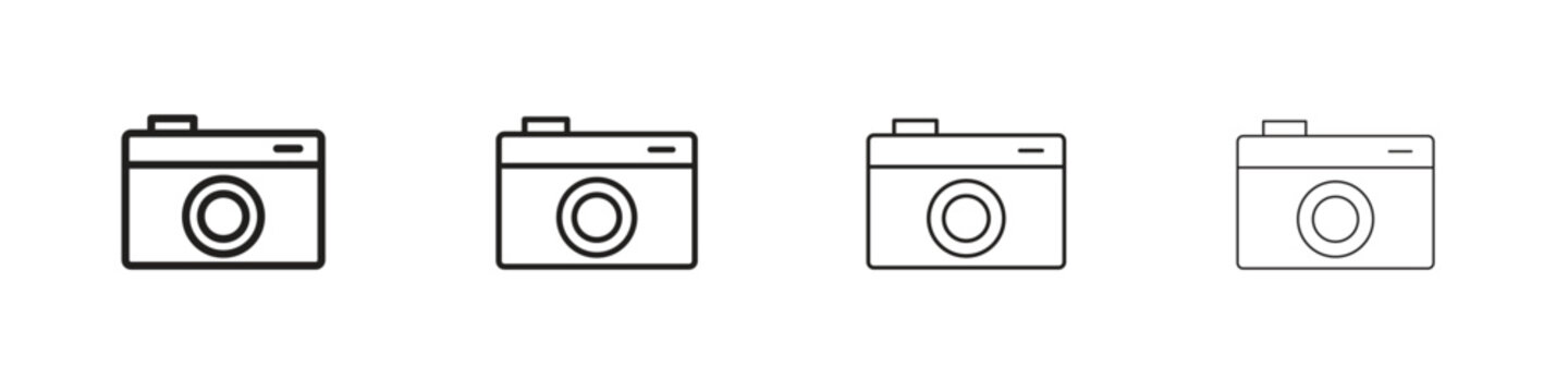 Retro camera icon, Set vector logo design templates,