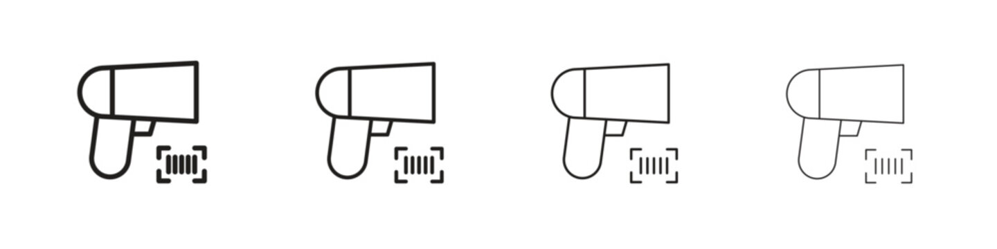 Scanner gun icon, Set vector logo design templates,