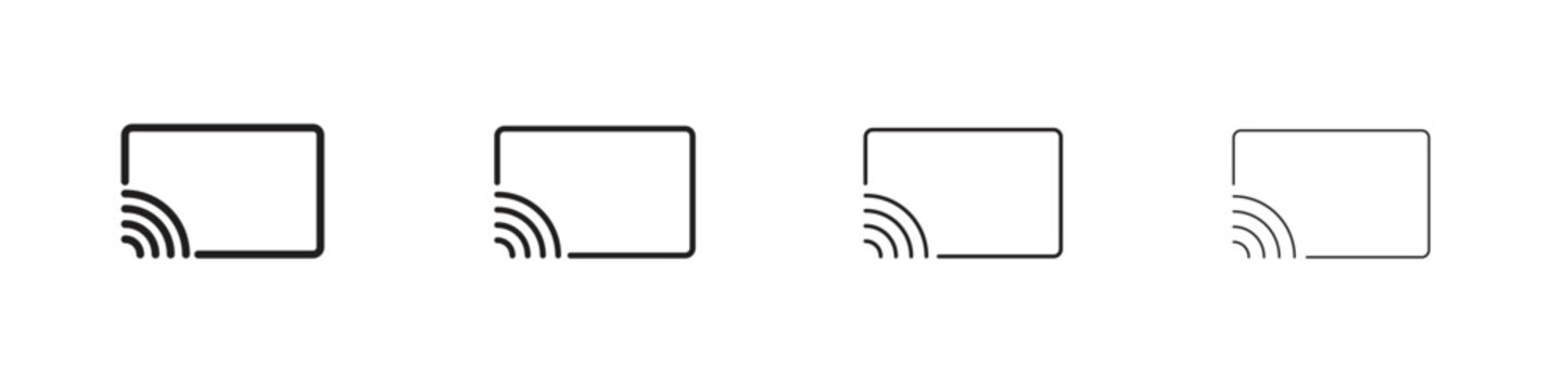 Screencast icon, Set vector logo design templates,