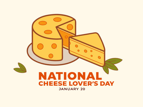 Celebrating National Cheese Lover s Day on January 20th with a delicious cartoon cheese illustration Cartoon