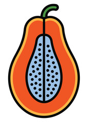 Vibrant papaya fruit illustration for nutrition concepts and healthy eating lifestyle
