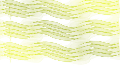 Abstract flowing green and yellow waves on a white background 