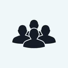 Silhouette of a group of people in a team formation.