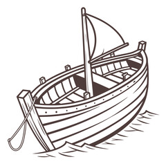 Small Sailboat with Mast and Sail on Water vessel watercraft