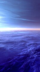 Fototapeta premium Expansive ocean landscape features deep blue waves and a calm sky, creating a peaceful atmosphere that highlights the beauty of nature and serenity