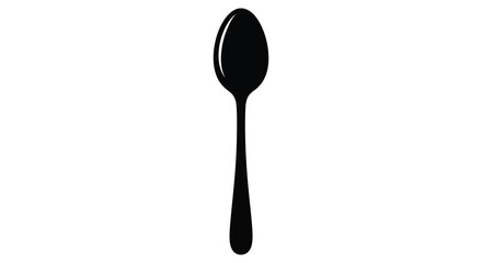 Elegant spoon silhouette on white background for culinary and design projects silhouette