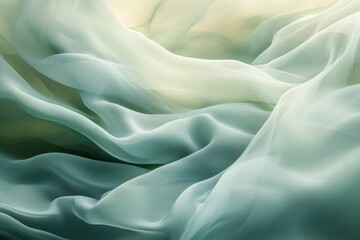 Obraz premium Flowing abstract forms with pale green and light blue colors